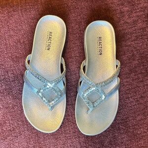 Silver sandals; women's size 9